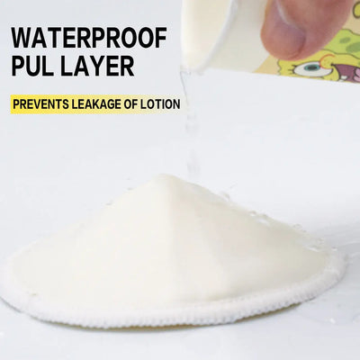 Waterproof pul layer of nursing pads preventing lotion leakage, showcasing durability and functionality.