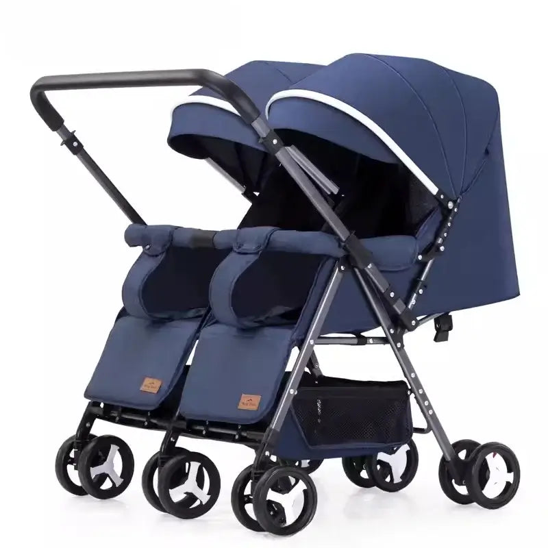 Modern lightweight double stroller for infants and toddlers