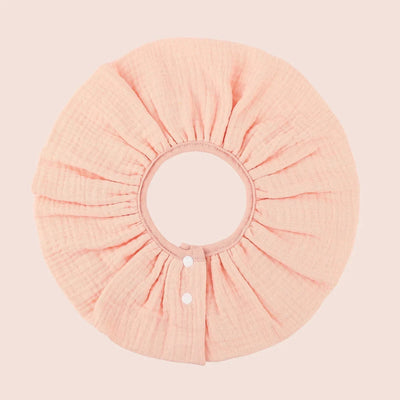 INSULAR absorbent cotton baby bib in soft peach with button closure, perfect for infants 0-1Y.