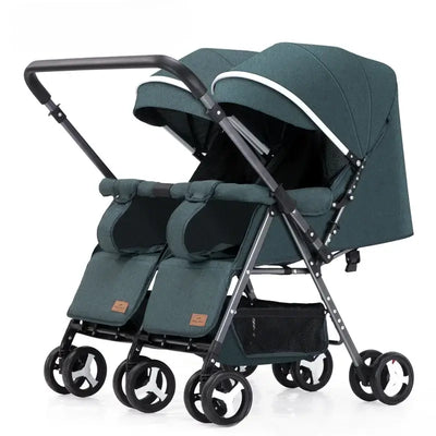 Modern lightweight double stroller for infants and toddlers