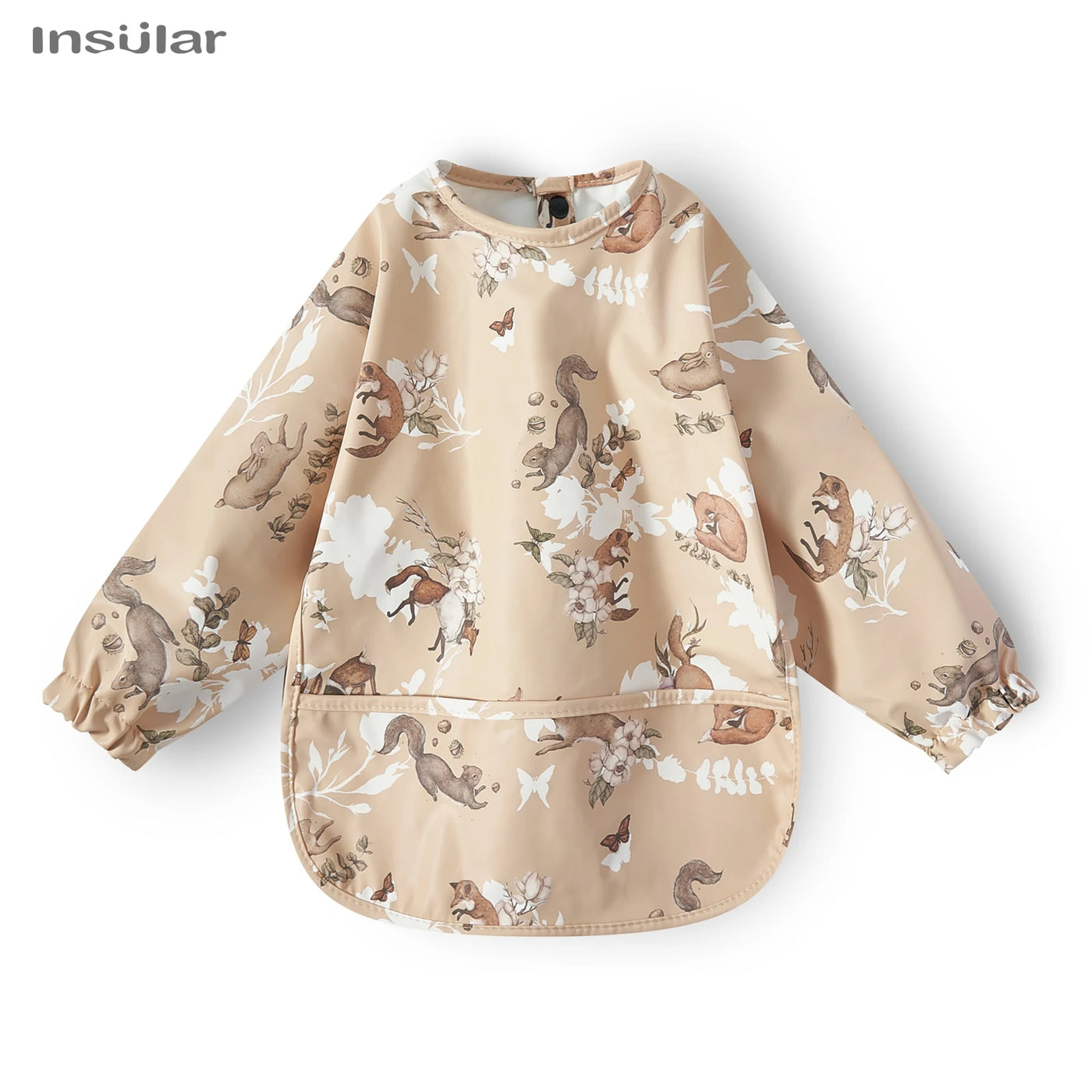 New Baby Bib with Pocket for Feeding Accessories Bibs for Children Waterproof Long Sleeve Bibs Aprons with Long Sleeve
