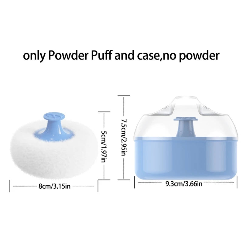 Baby Body Cosmetic Powder Puff and Container Case Newborns Body  Powder Puff with Empty Storage Box Children Body Care Tool