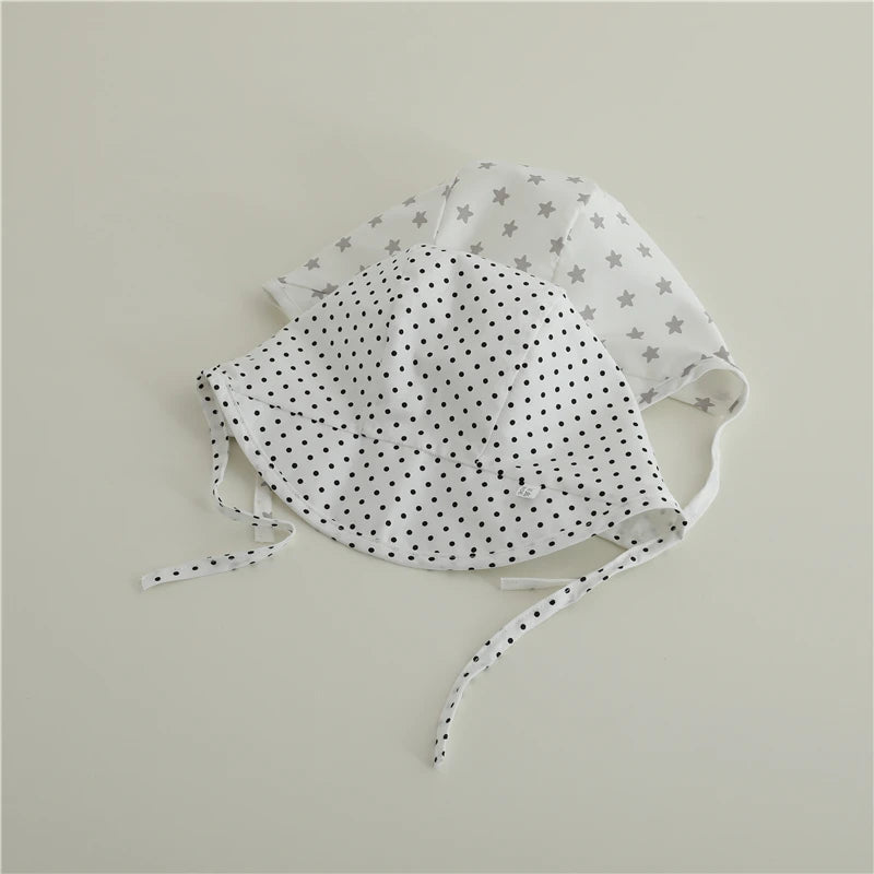 Baby Hats for Girls and Boys Newborn Hat Stars Dots Baby Palace Cap Infant Beanie Cotton Bonnet Newborn Photography Props 3-12M