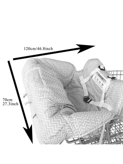 Portable shopping cart cushion with attached storage bag