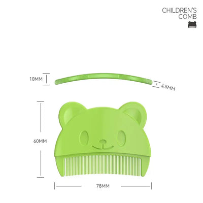 Cute bear-shaped comb for newborns, measures 78mm, made of soft ABS material for gentle hair care.