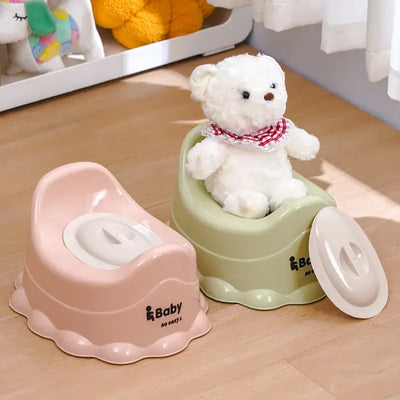 Child urinal potty with lid, designed for comfortable toilet training at home