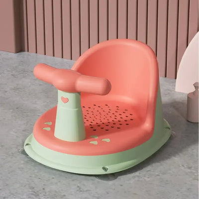 Non-slip baby bathtub seat with suction cups, suitable for newborn care, designed for safety and comfort.