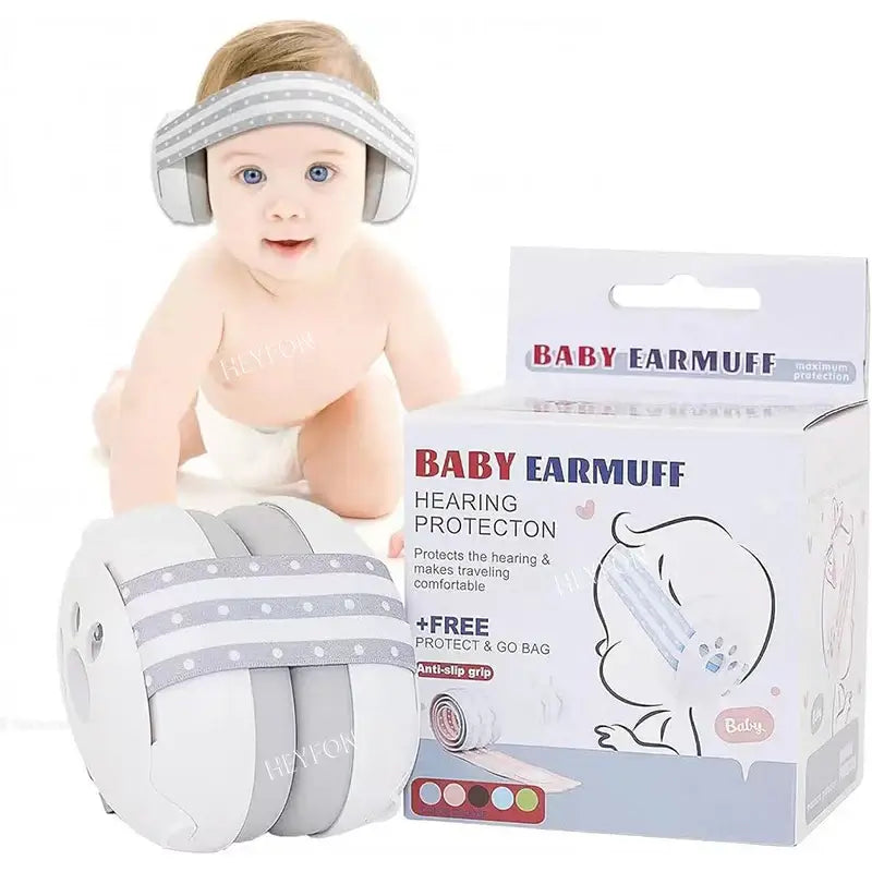Infant ear muffs for noise protection on planes and outdoor events