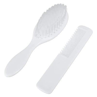 Baby Hair Brush & Comb Set in White Soft Gentle for Babies Toddlers Essentials 85DE