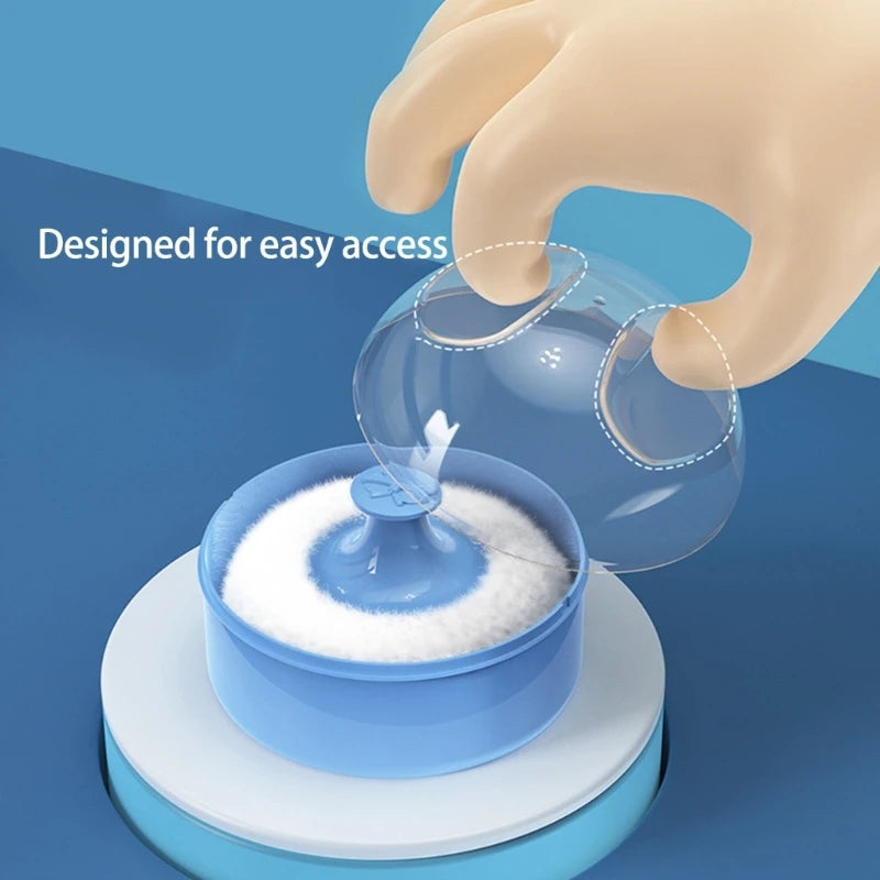 Baby Body Cosmetic Powder Puff and Container Case Newborns Body  Powder Puff with Empty Storage Box Children Body Care Tool
