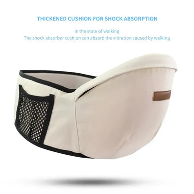 Comfortable lumbar stool for holding baby front-facing