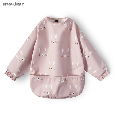New Baby Bib with Pocket for Feeding Accessories Bibs for Children Waterproof Long Sleeve Bibs Aprons with Long Sleeve