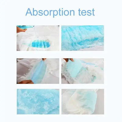 Absorption test showcasing the moisture retention capabilities of ultra-absorbent adult diapers.