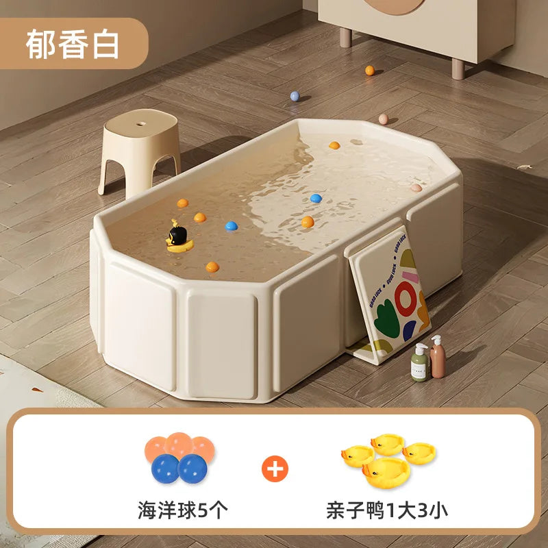 Baby Shower Basin, Large size, 0-5Year Old Children's Folding Bathtub, Baby Can Sit and Lie down, Newborn Integrated Bathtub