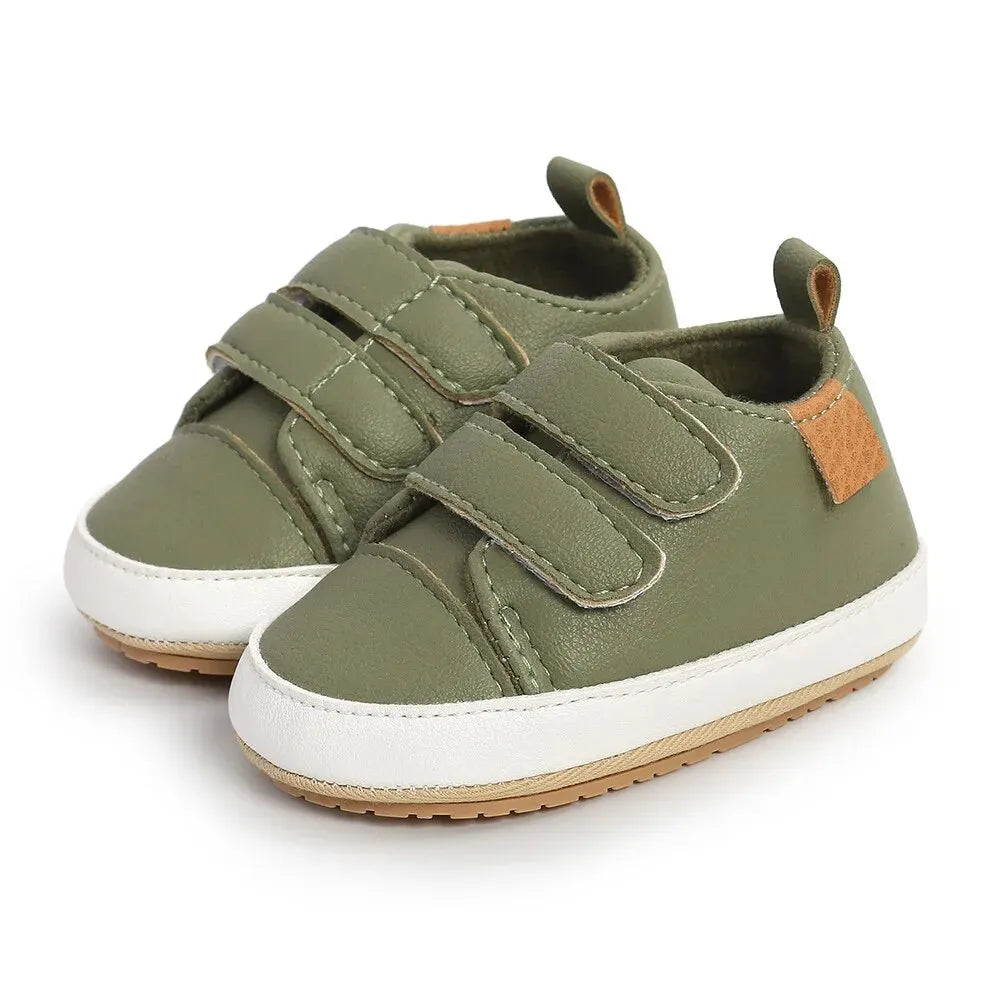 Baby Shoes Boy Girl PU Leather Causal Non-slip Soft Sole Infant Kids Walking Toddler 0-18 Months