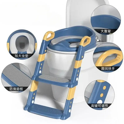 Toilet training ladder for toddlers with non-slip footrest