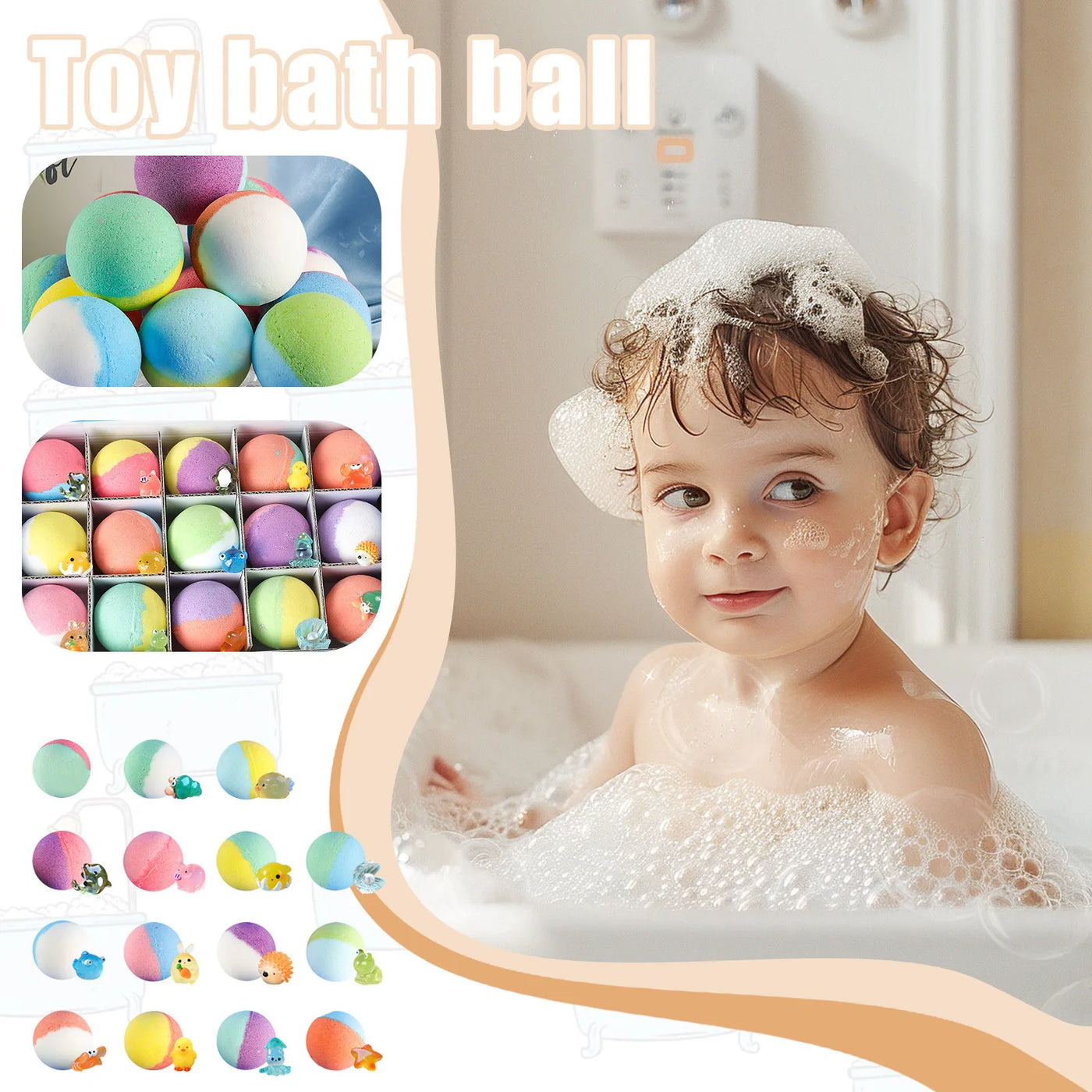 Bath Bombs for Kids with Surprise Inside, 24 Pack Kids Bath Bombs Gift Set, Natural Organic Kids Bubble Bath Fizzy for Girls Boy