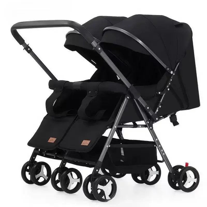 Modern lightweight double stroller for infants and toddlers