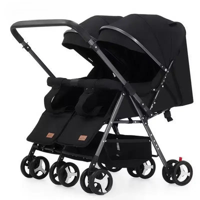 Modern lightweight double stroller for infants and toddlers