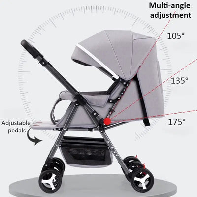Modern lightweight double stroller for infants and toddlers