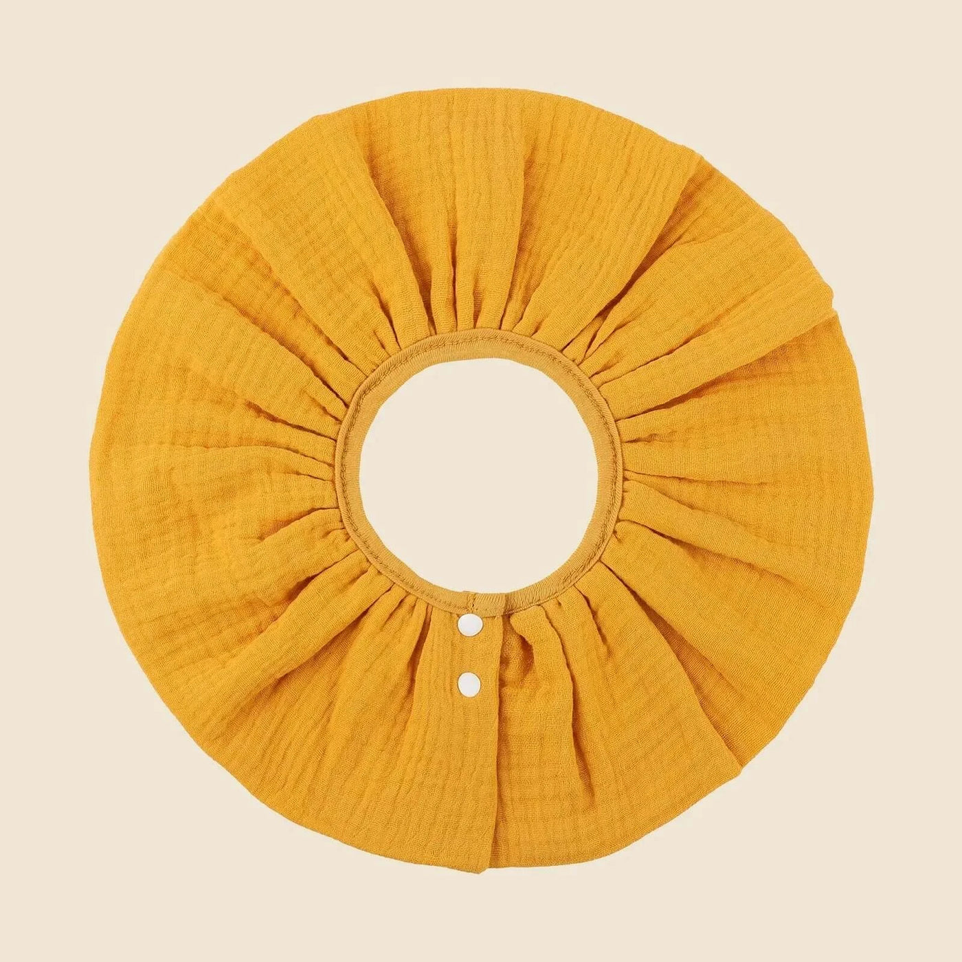 Stylish yellow infant baby bib made of soft, breathable cotton, perfect for newborns and infants up to 1 year.